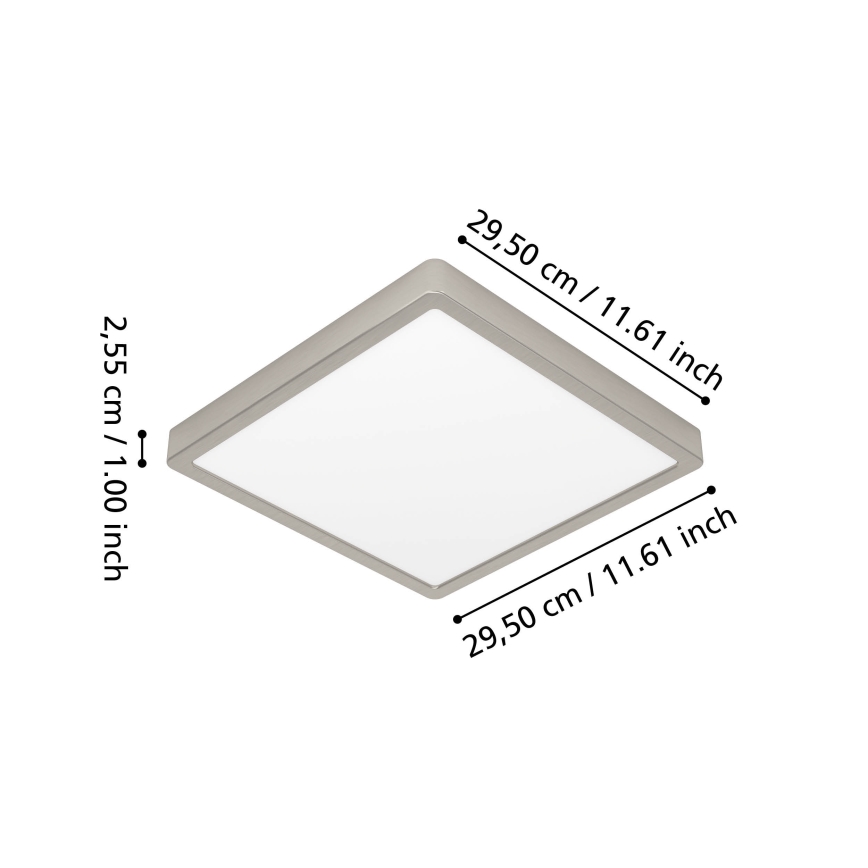 Eglo - Plafoniera LED RGBW dimmerabile da bagno LED/13,5W/230V 2700-6500K 29,5x29,5 cm IP44 cromo opaco