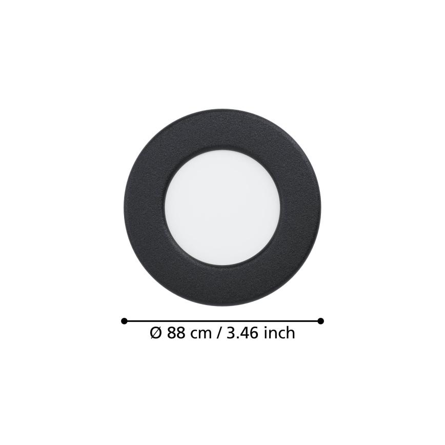 Eglo - LED Faretto da incasso LED/3,7W/230V 2700/4000/6500K Ø 8,8 cm nero