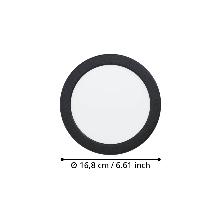 Eglo - Lampada da incasso a LED 10,5W/230V 2700/4000/6500K Ø 16,8 cm nera