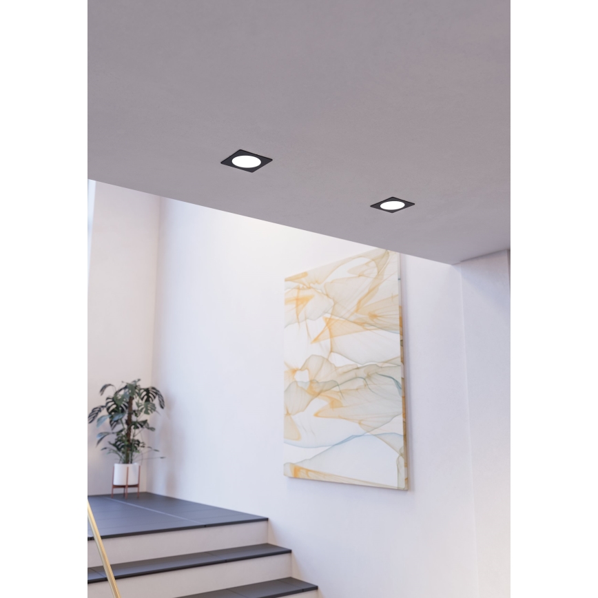 Eglo - Faretto da incasso a LED/6,3W/230V 2700/4000/6500K 11,9x11,9 cm nero