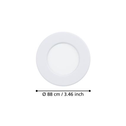 Eglo - SET 3x faretti da incasso LED/3,7W/230V 2700/4000/6500K Ø 8,8 cm bianco