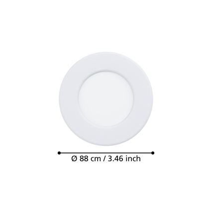 Eglo - Faretto da incasso LED/3,7W/230V 2700/4000/6500K Ø 8,8 cm bianco
