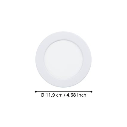 Eglo - Faretto da incasso LED/6,3W/230V 2700/4000/6500K Ø 11,9 cm bianco