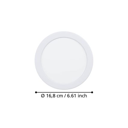 Eglo - Plafoniera LED da incasso 10,5W/230V 2700/4000/6500K Ø 16,8 cm bianco