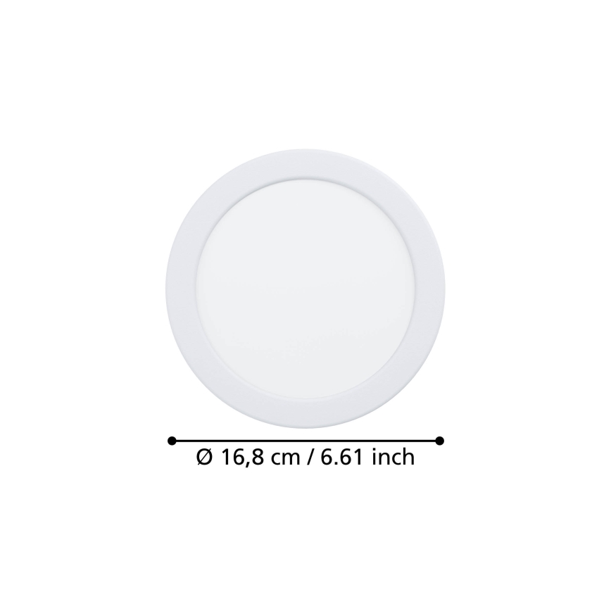 Eglo - Plafoniera LED da incasso 10,5W/230V 2700/4000/6500K Ø 16,8 cm bianco