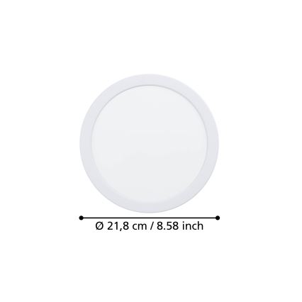 Eglo - Faretto da incasso LED/18,5W/230V 2700/4000/6500K diam. 21,6 cm bianco
