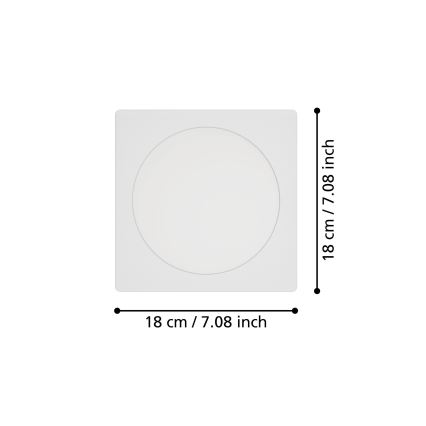 Eglo - Plafoniera LED da incasso LED/10,5W/230V 2700/4000/6500K 16,6x16,6 cm bianco