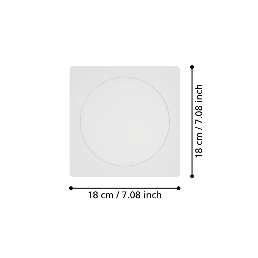 Eglo - Plafoniera LED da incasso LED/10,5W/230V 2700/4000/6500K 16,6x16,6 cm bianco