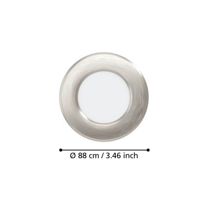 Eglo - Set da 3 faretti da incasso a LED/3,7W/230V 2700/4000/6500K Ø 8,8 cm cromo satinato