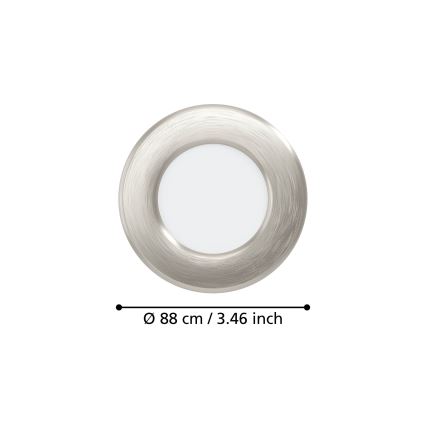 Eglo - Faretto da incasso LED/3,7W/230V 2700/4000/6500K Ø 8,8 cm cromo opaco