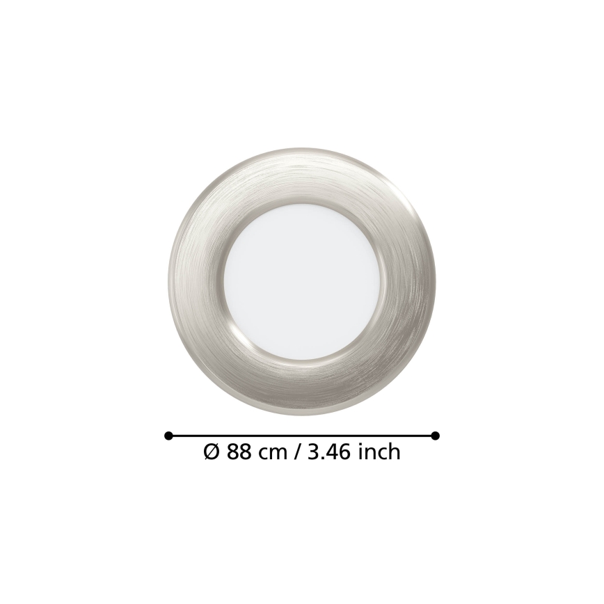 Eglo - Faretto da incasso LED/3,7W/230V 2700/4000/6500K Ø 8,8 cm cromo opaco