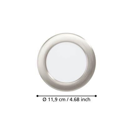 Eglo - Faretto da incasso LED/6,3W/230V 2700/4000/6500K Ø 11,9 cm cromo opaco
