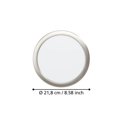 Eglo - Plafoniera da incasso LED/18,5W/230V 2700/4000/6500K Ø 21,6 cm cromo opaco