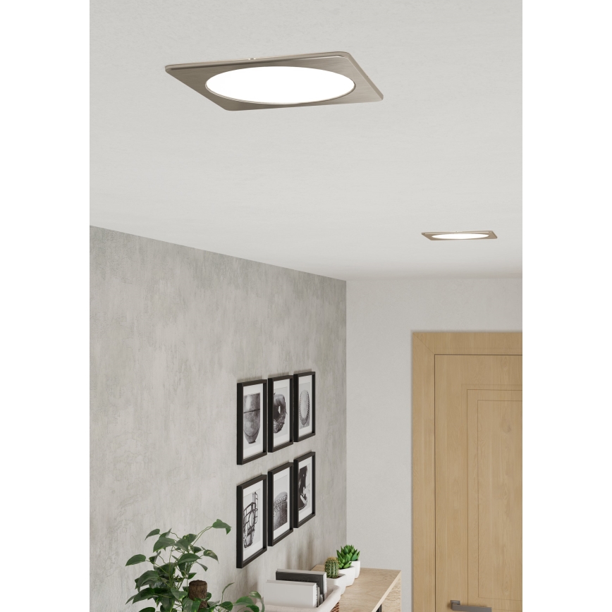 Eglo - Faretto LED da incasso LED/10,5W/230V 2700/4000/6500K 16,6x16,6 cm cromo satinato