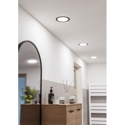 Eglo - Plafoniera LED da incasso per bagno LED/10,5W/230V 2700/4000/6500K Ø 16,8 cm IP44 nero