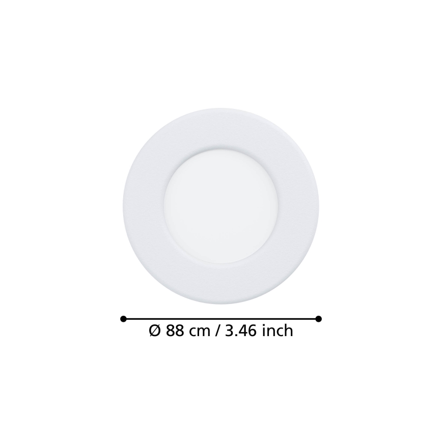 Eglo - Faretto da incasso a LED per bagno/3,7W/230V 2700/4000/6500K Ø 8,8 cm IP44 bianco