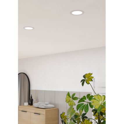 Eglo - Faretto da incasso a LED per bagno, 6,3W/230V, 2700/4000/6500K, Ø 11,9 cm, IP44, bianco