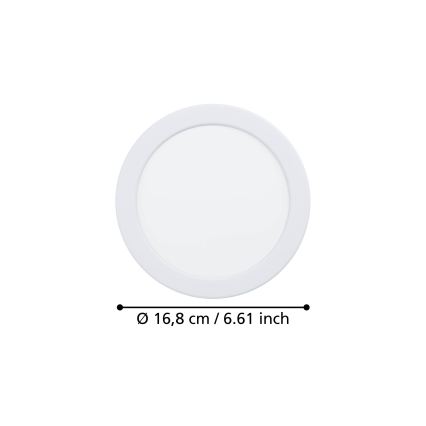 Eglo - Faretto da incasso LED per bagno/10,5W/230V 2700/4000/6500K Ø 16,8 cm IP44 bianco