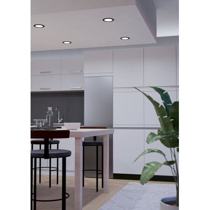 Eglo - Faretto da incasso per bagno LED RGBW dimmerabile, LED/5W/230V, 2700–6500K, Ø 12 cm, IP44, nero