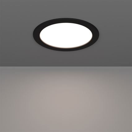 Eglo - Plafoniera da incasso per bagno LED RGBW dimmerabile, 9,5 W/230 V, 2700-6500 K, Ø 16,8 cm, IP44, nero