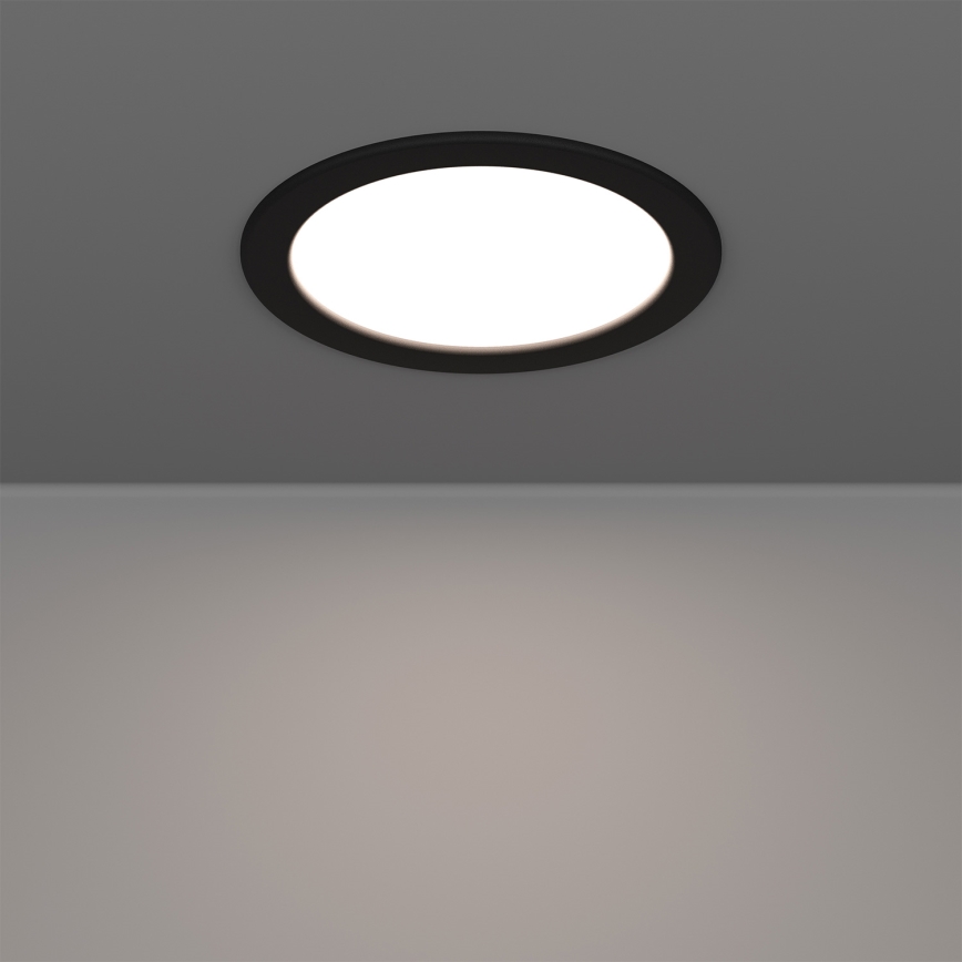 Eglo - Plafoniera da incasso per bagno LED RGBW dimmerabile, 9,5 W/230 V, 2700-6500 K, Ø 16,8 cm, IP44, nero