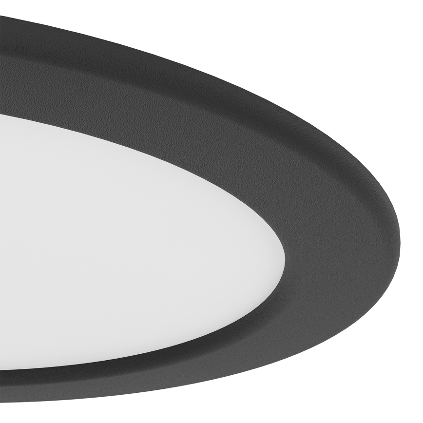 Eglo - Plafoniera da incasso per bagno LED RGBW dimmerabile, 9,5 W/230 V, 2700-6500 K, Ø 16,8 cm, IP44, nero