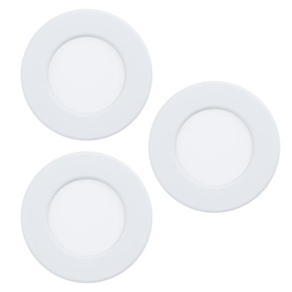 Eglo - Set da 3 faretti LED RGBW dimmerabili da incasso per bagno, 2,8 W, 230 V, 2700-6500 K, Ø 8,8 cm, IP44, bianco