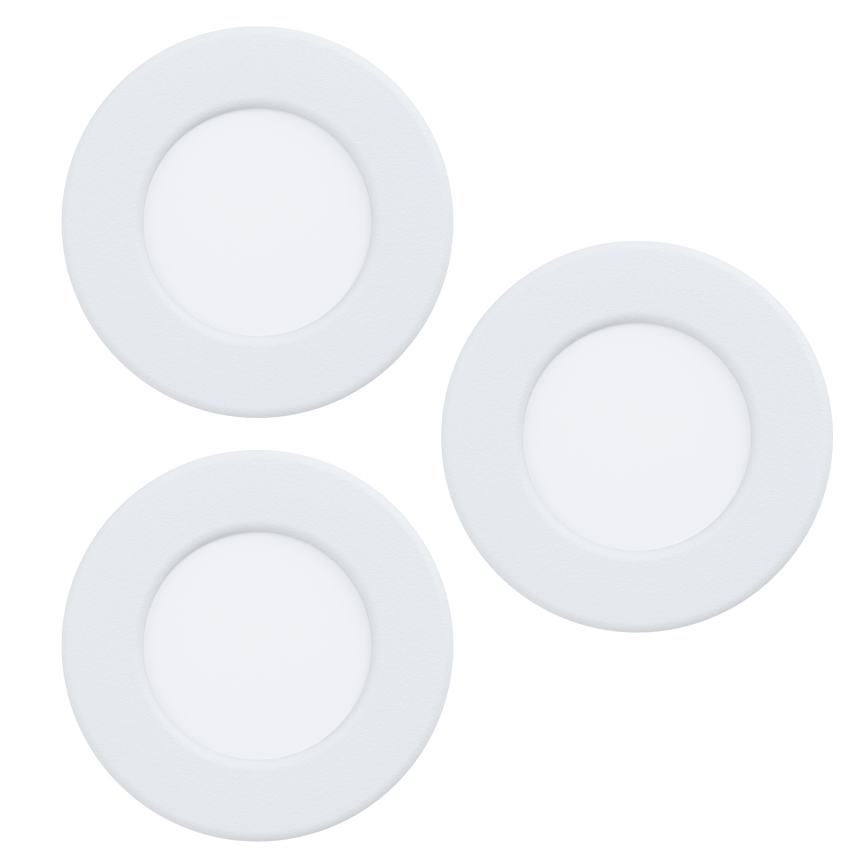 Eglo - Set da 3 faretti LED RGBW dimmerabili da incasso per bagno, 2,8 W, 230 V, 2700-6500 K, Ø 8,8 cm, IP44, bianco