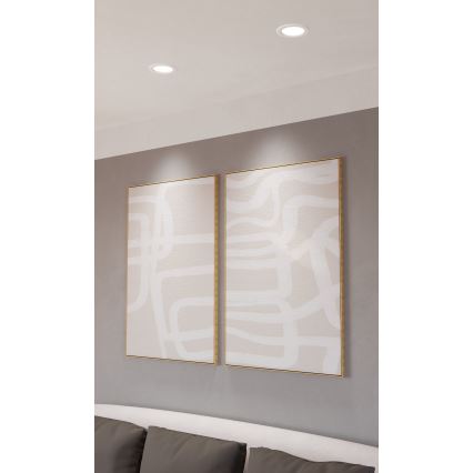 Eglo - Faretto da incasso per bagno LED RGBW dimmerabile, 5W, 230V, 2700-6500K, Ø 12 cm, IP44, bianco