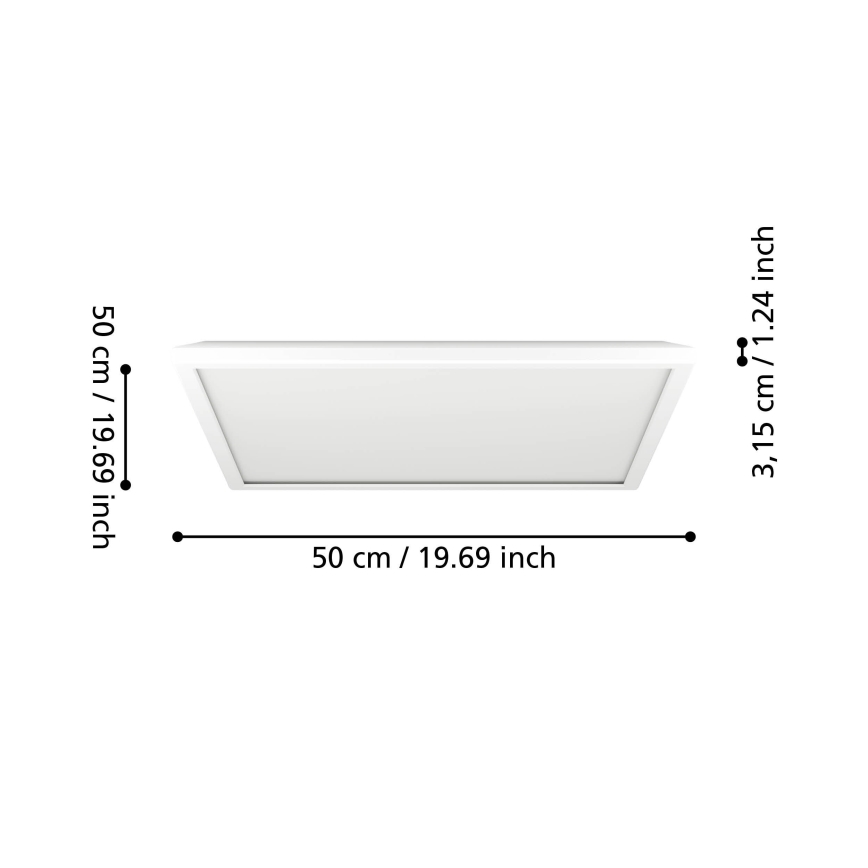 Eglo - Plafoniera LED da esterno LED/17W/230V 2700/4000/6500K 50x50 cm IP44 bianco