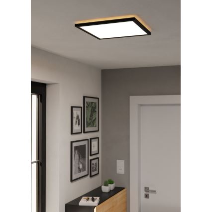 Eglo - LED Dimmerabile per esterni soffitto chiaro LED/17,6W/230V 2700-6500K 39x39 cm IP44 nero + telecomando