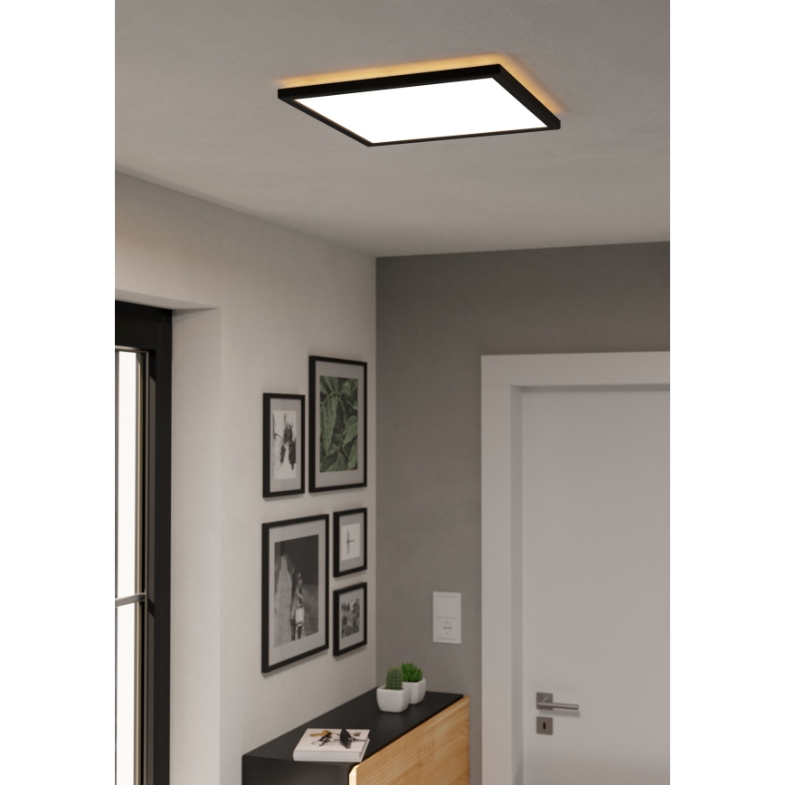 Eglo - LED Dimmerabile per esterni soffitto chiaro LED/17,6W/230V 2700-6500K 39x39 cm IP44 nero + telecomando