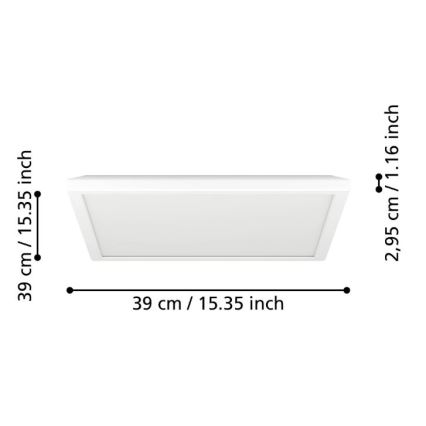 Eglo - LED Dimmerabile per esterni soffitto chiaro LED/17,6W/230V 2700-6500K 39x39 cm IP44 bianco + telecomando