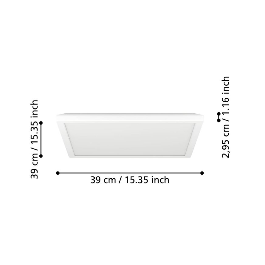 Eglo - LED Dimmerabile per esterni soffitto chiaro LED/17,6W/230V 2700-6500K 39x39 cm IP44 bianco + telecomando
