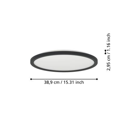 Eglo - LED RGBW Dimmerabile per esterni soffitto chiaro LED/18,5W/230V 2700-6500K diametro 38,9cm IP44 nero ZigBee