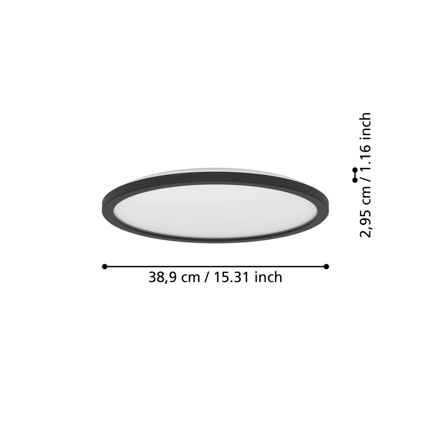 Eglo - LED RGBW Dimmerabile per esterni soffitto chiaro LED/18,5W/230V 2700-6500K diametro 38,9cm IP44 nero ZigBee