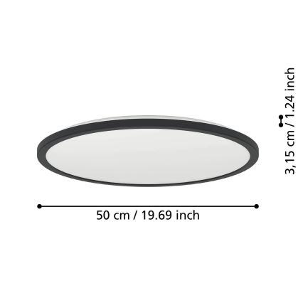 Eglo - LED RGBW Dimmerabile per esterni soffitto chiaro LED/16,8W/230V 2700-6500K diametro 50 cm IP44 nero ZigBee