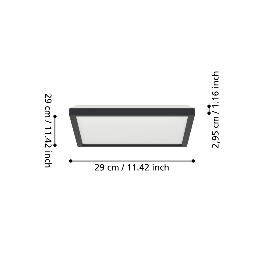 Eglo - LED RGBW Dimmerabile per esterni soffitto chiaro LED/13,4W/230V 2700-6500K 29x29 cm IP44 nero