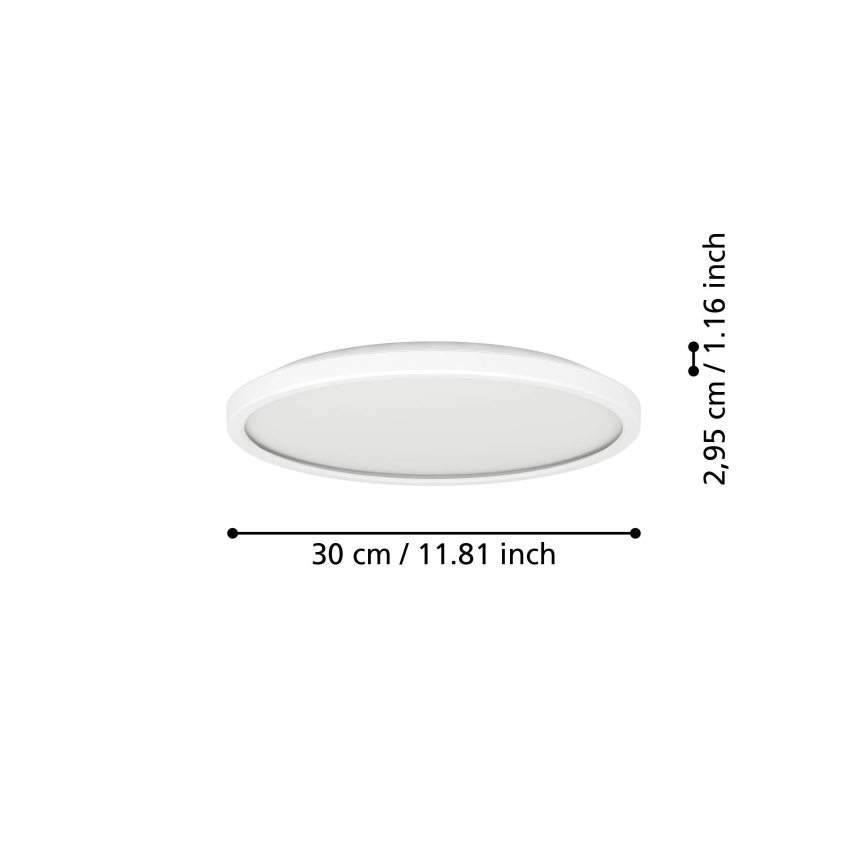 Eglo - LED RGBW Dimmerabile per esterni soffitto chiaro LED/13,9W/230V 2700-6500K diametro 30 cm IP44 bianco ZigBee