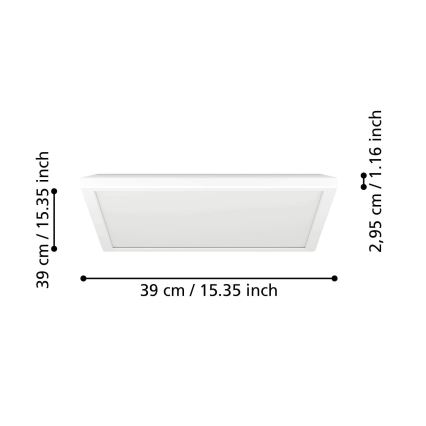 Eglo - Plafoniera da soffitto per bagno dimmerabile LED RGBW LED/17,6W/230V 2700-6500K 39x39 cm IP44 bianco ZigBee