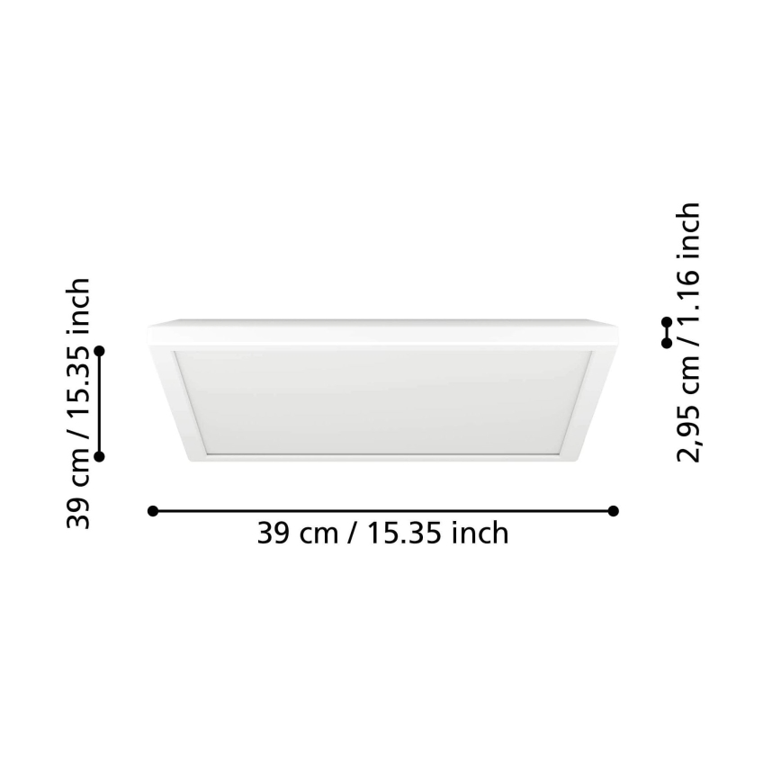 Eglo - Plafoniera da soffitto per bagno dimmerabile LED RGBW LED/17,6W/230V 2700-6500K 39x39 cm IP44 bianco ZigBee