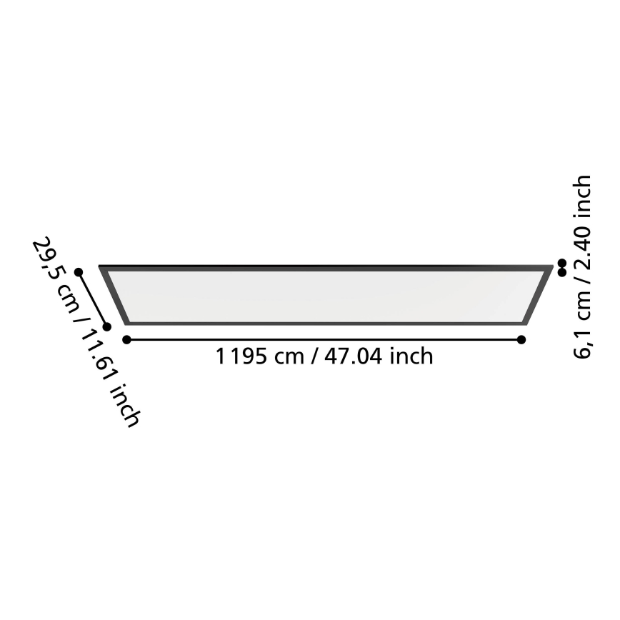 Eglo - Pannello LED a montaggio superficiale 33W/230V 2700/4000/6500K 120x30 cm nero