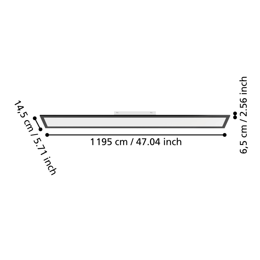 Eglo - Pannello LED a montaggio superficiale LED/28W/230V 2700/4000/6500K 120x15 cm nero