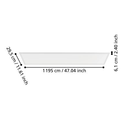 Eglo - Pannello LED da superficie LED/33W/230V 2700/4000/6500K 120x30 cm bianco
