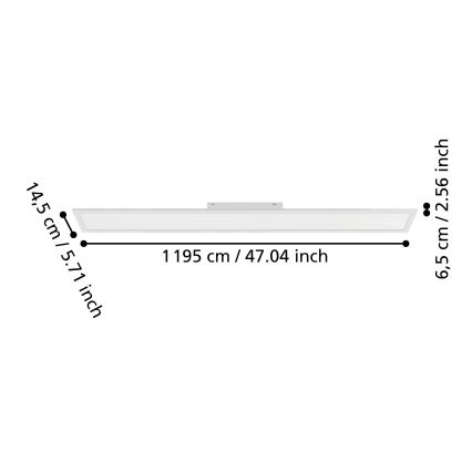 Eglo - Pannello LED a montaggio superficiale/28W/230V 2700/4000/6500K 120x15 cm bianco