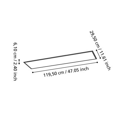 Eglo - Pannello LED RGBW dimmerabile a plafone LED/34W/230V 2700-6500K 120x30 cm nero
