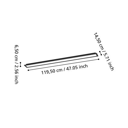 Eglo - Pannello LED RGBW dimmerabile a montaggio superficiale LED/28W/230V 2700-6500K 120x15 cm nero