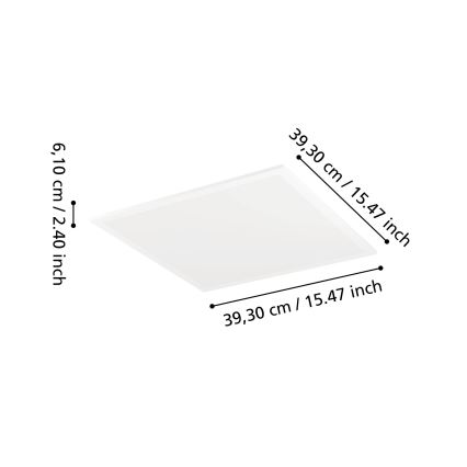 Eglo - Plafoniera LED RGBW dimmerabile LED/19W/230V 2700-6500K 40x40 cm bianca