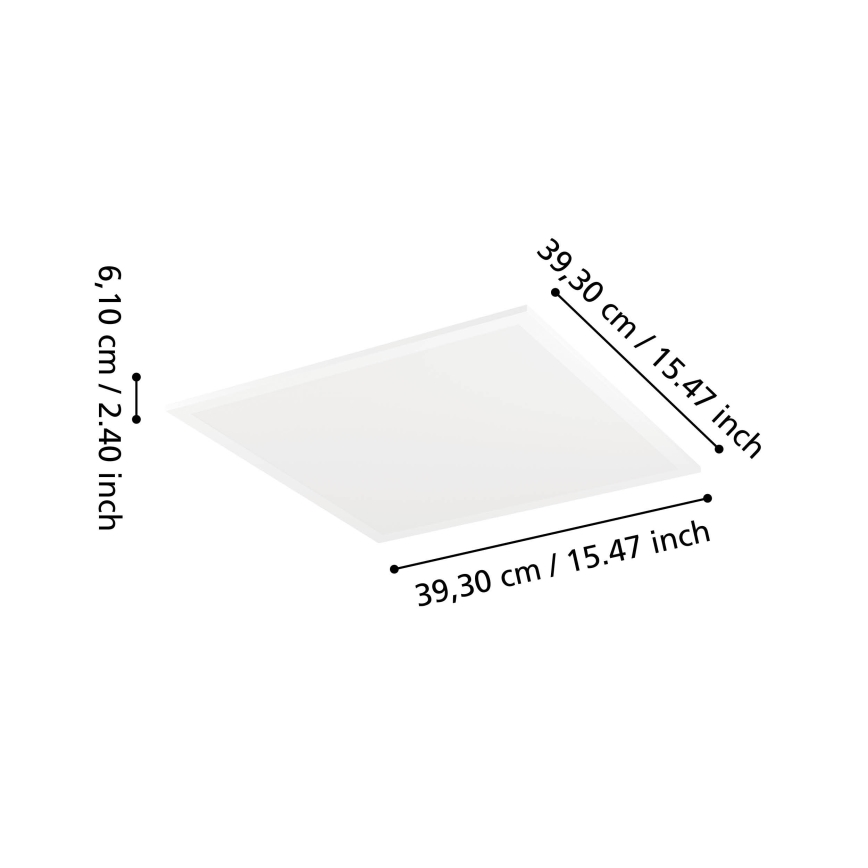 Eglo - Plafoniera LED RGBW dimmerabile LED/19W/230V 2700-6500K 40x40 cm bianca