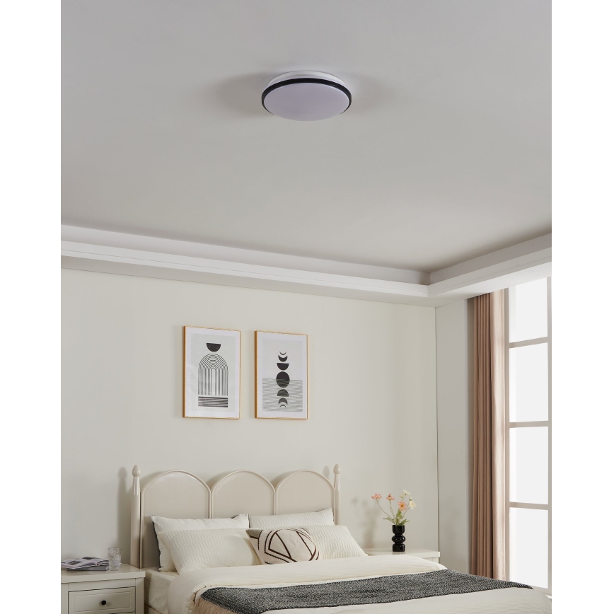 Eglo - Plafoniera da soffitto LED per bagno LED/18W/230V 3000/4000/6500K IP54 nero